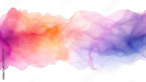 Vibrant Watercolor Digital Art with Abstract Gradient Waves