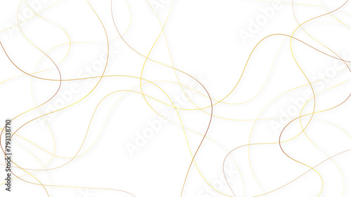 Colorful random pattern line stroke on a transparent background. Decorative golden pattern with tangled curved lines. Random chaotic lines abstract geometric pattern vector background.	

