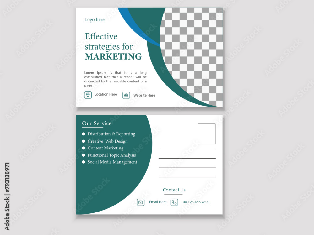 Obraz premium Creative Vector postcard Design for Business Solution and Marketing Agency 