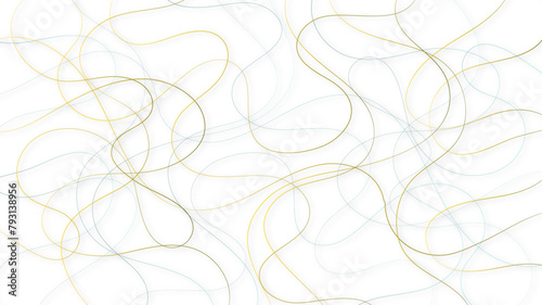 Colorful random pattern line stroke on a transparent background. Decorative golden pattern with tangled curved lines. Random chaotic lines abstract geometric pattern vector background.	
