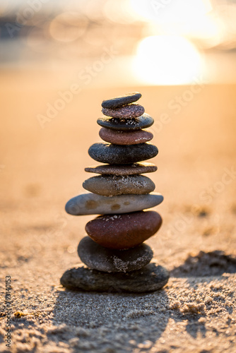 Canvas Print zen stones on the beach