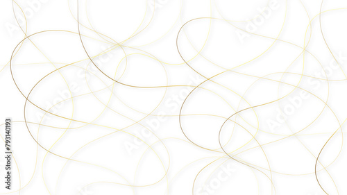 Colorful random pattern line stroke on a transparent background. Decorative golden pattern with tangled curved lines. Random chaotic lines abstract geometric pattern vector background.