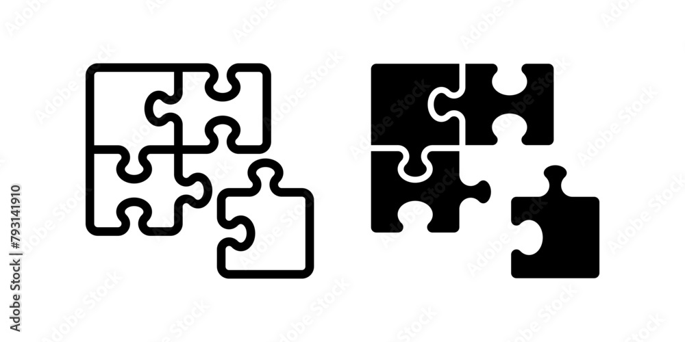Puzzle icon set. flat illustration of vector icon Puzzle icon set. flat illustration of vector icon