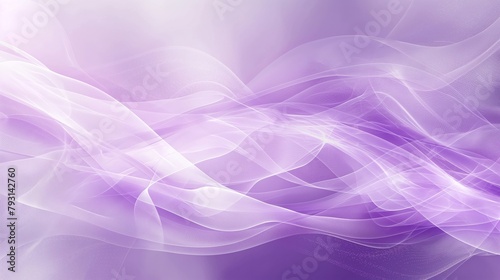 Abstract Purple and White Smoke Patterns Flowing Across a Soft Lavender Background