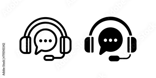 Headphone icon set. flat illustration of vector icon