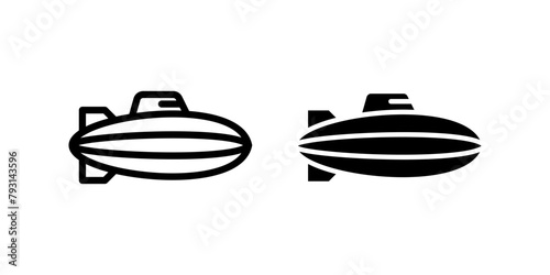 Zeppelin icon set. flat illustration of vector icon