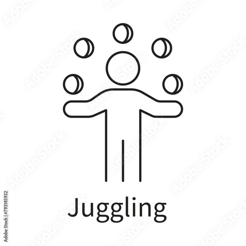 Juggling Vector Icon. Design  Icon symbolizing the activity of juggling.