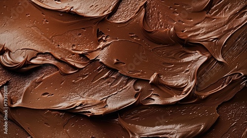 Texture of delicate chocolate cream close-up