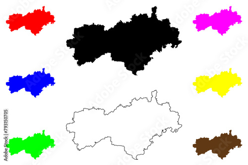 Mari El (Russia, Subjects of the Russian Federation, Republics of Russia) map vector illustration, scribble sketch Mari El Republic map