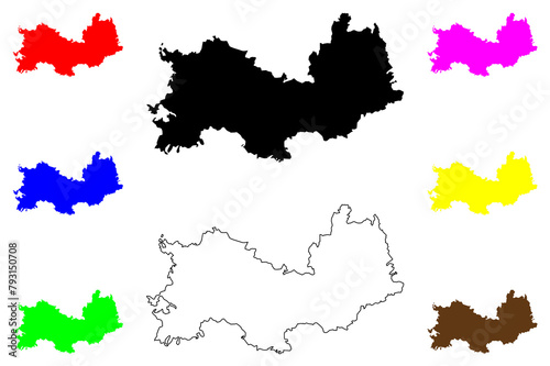 Mordovia (Russia, Subjects of the Russian Federation, Republics of Russia) map vector illustration, scribble sketch Republic of Mordovia map