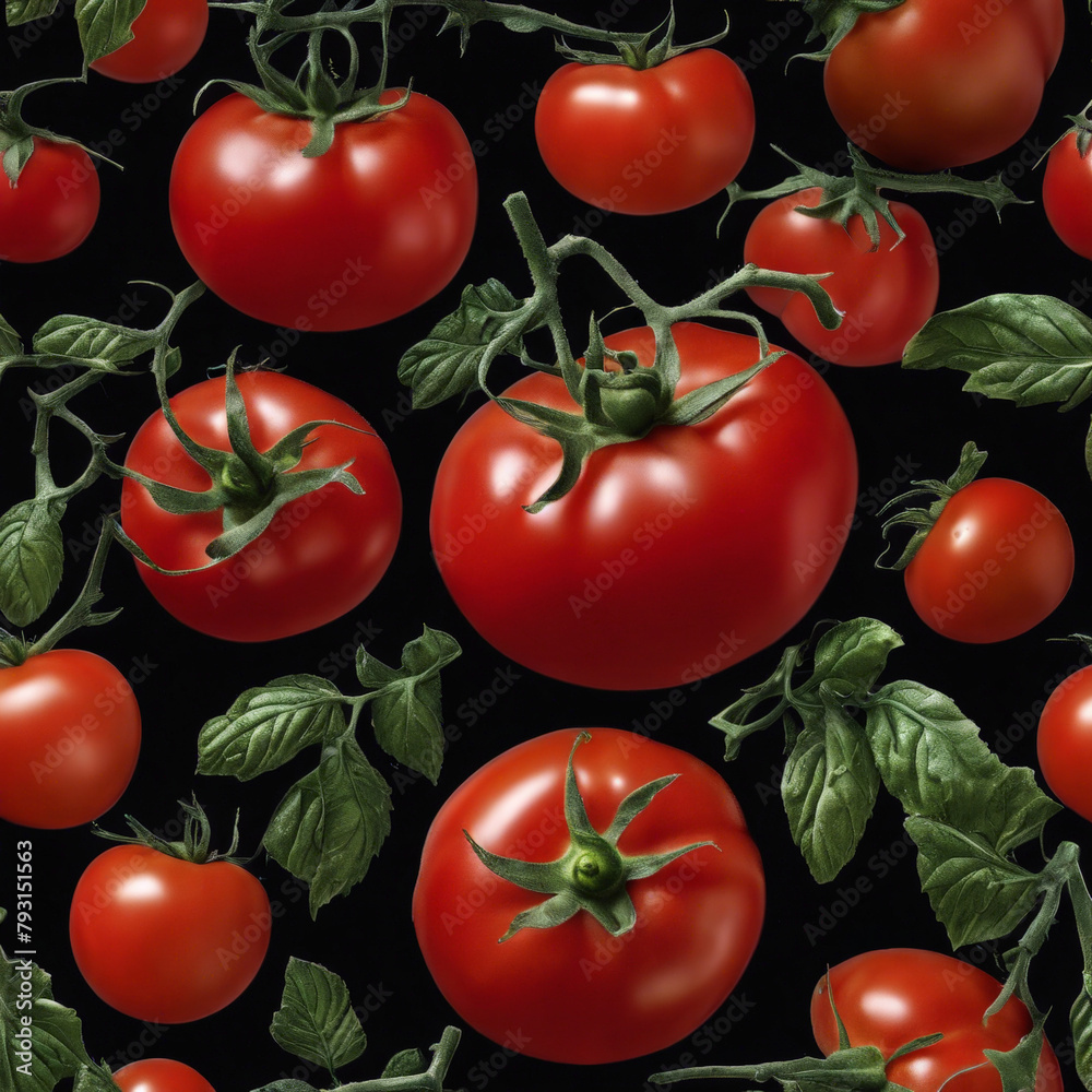 Top view of delicious ripe red tomatoes