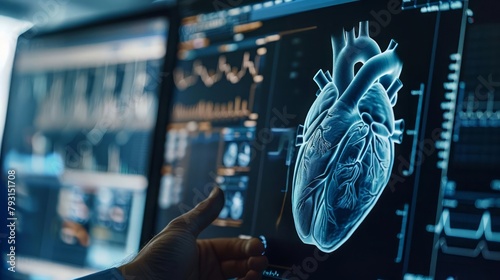 Cardiologists utilize advanced echocardiography to visualize heartbeats in realtime, aiding in the diagnosis and management of heart conditions, science concept photo