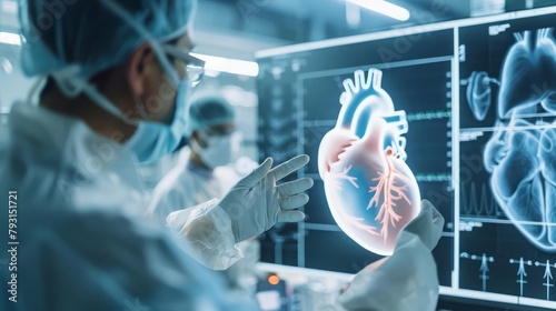 Cardiologists utilize advanced echocardiography to visualize heartbeats in realtime, aiding in the diagnosis and management of heart conditions, science concept photo