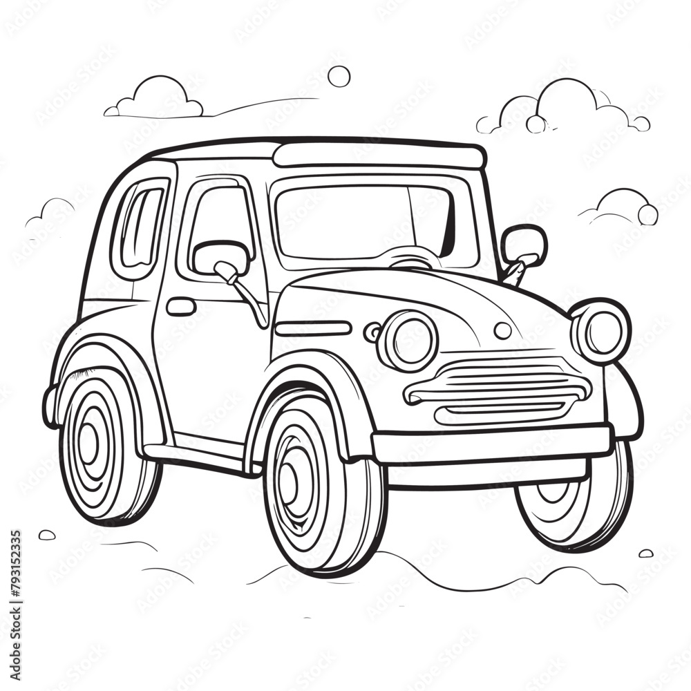 a black and white Cartoon Car Coloring Book vector illustration in cartoon style for a coloring page black contour sketch illustrate Isolated on white background.
a black and white Cartoon Car Coloring Book vector illustration in cartoon style for a coloring page black contour sketch illustrate Isolated on white background.