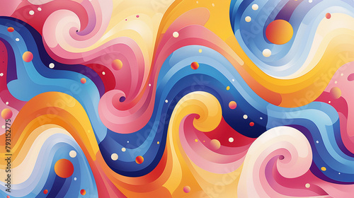 Abstract background with swirling shapes and colorful waves vector illustration. glitter pop background with colorful marble pattern.