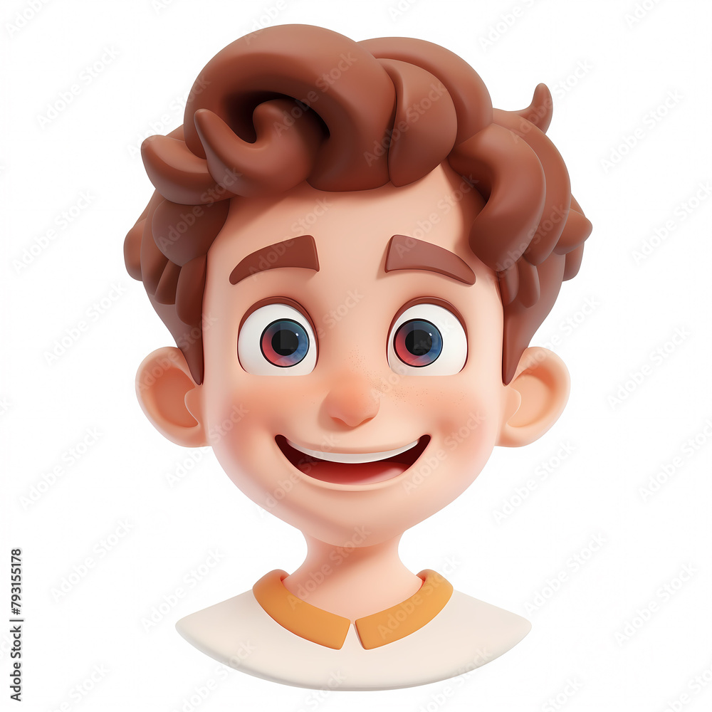 3d portraits of happy people on a white background. Cartoon characters boy and man, vector illustration 3d portraits of happy people on a white background. Cartoon characters boy and man, vector illustration