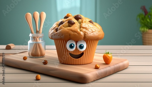 Personagem muffin 3d photo