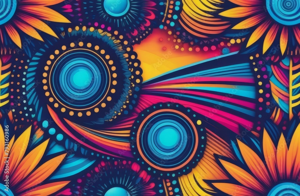 Visual meditative experience: abstract image with multicolored lines Visual meditative experience: abstract image with multicolored lines