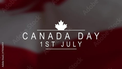 Happy Canada Day Animation with Glass Effect and Flag. Happy Canada Day text animation. Great for Celebrations, Ceremonies, Festivals, and greetings. Happy canada day 1st july photo