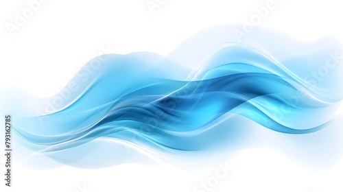 Cold blue air currents. Abstract light air effect, wind, and streams of fresh breeze. Design element on the white background.