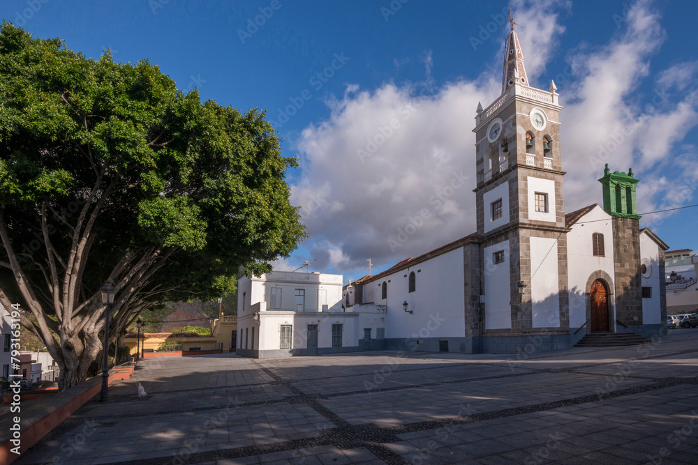 Iglesia de San Bartolomé en el pueblo de Tejina, isla de Tenerife