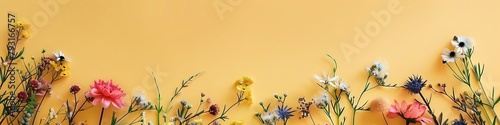 frame background of wild flowers. © Yahor Shylau 