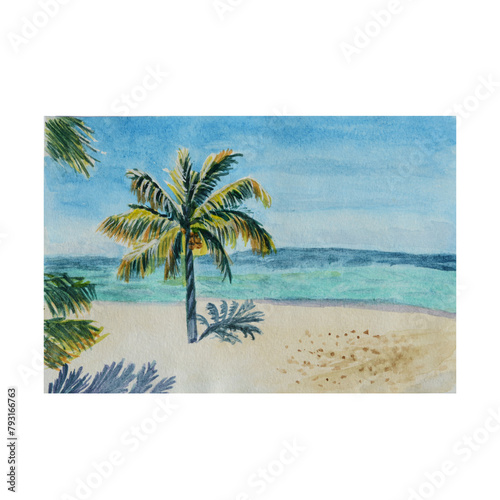 Fototapeta Naklejka Na Ścianę i Meble -  palm on the sea ocean