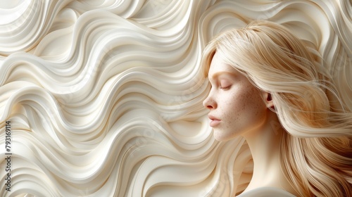 Hair follicle structure repair shampoo salon treatment. Anatomy strands medicine render modern illustration. photo