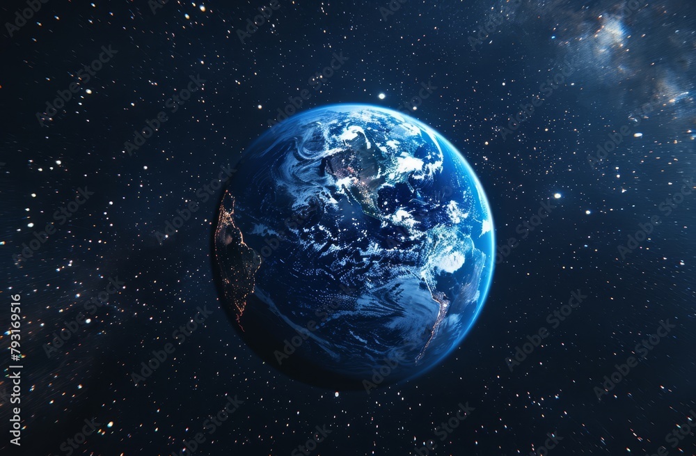  stars dot the background, foreground holds a radiant sky full of stars