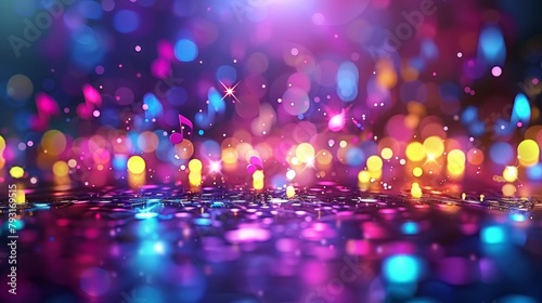 colorful lights against a black background Separately, a clear image of bright lights against a black background