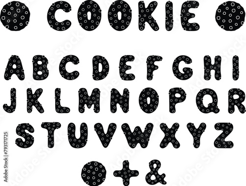 Chocolate Chip Cookie Letter Alphabet Graphic Font Clipart - Silhouette Stamps