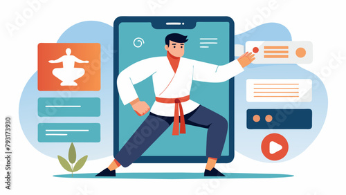 An app features a library of informative videos on various martial arts styles and their origins enlightening users on the history and
