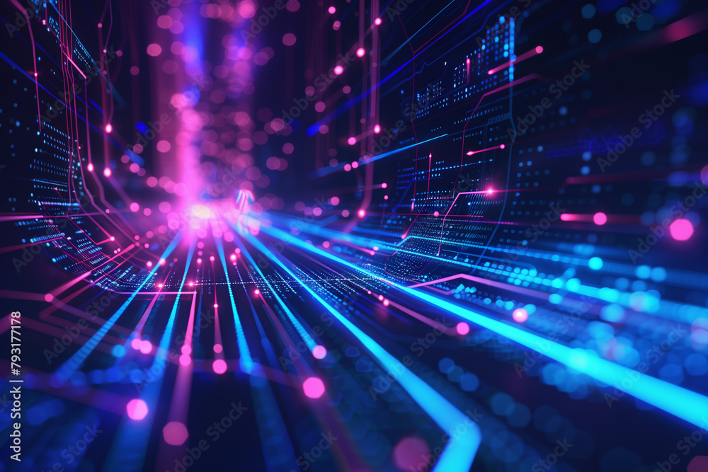 Naklejka premium abstract technology background with glowing lines (9)