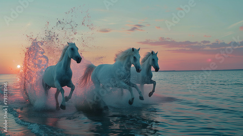 Running horses on water