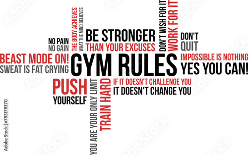 Workout, Word Cloud Art, Wall Décor, Wall Branding, gym wall branding, gym, Wall Sticker Gym Rules, Beast mood on,  Inspirational Vinyl Decal Sports Motivational Print Art no pain no gain