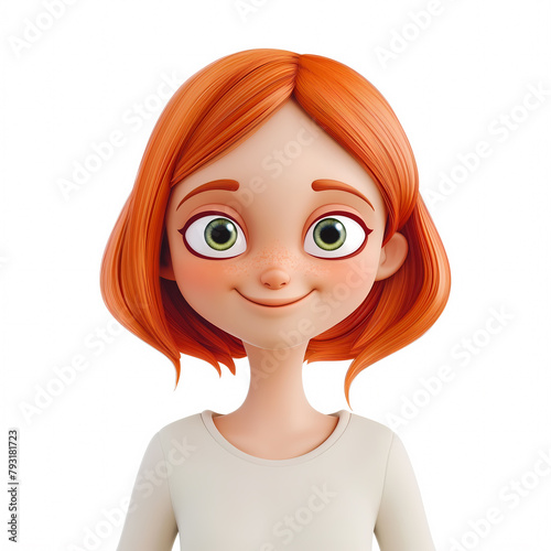 3d portraits of happy people on a white background. Cartoon characters women and girl, vector illustration © enesdigital