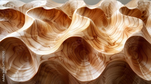 Wood carving pattern in up close view
 photo