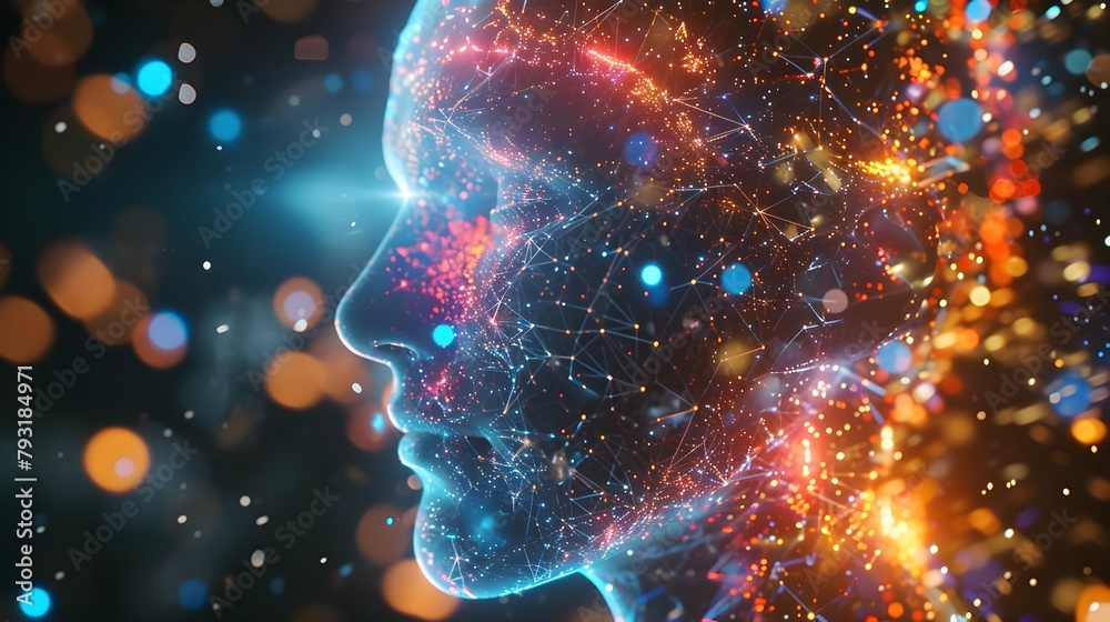 brain connected to the motherboard, abstract future technology concept illustration brain connected to the motherboard, abstract future technology concept illustration