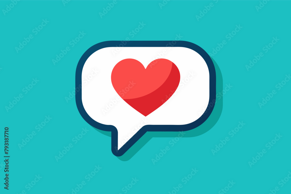 A classic message bubble icon reimagined with a heart shape, symbolizing communication and love. A classic message bubble icon reimagined with a heart shape, symbolizing communication and love.