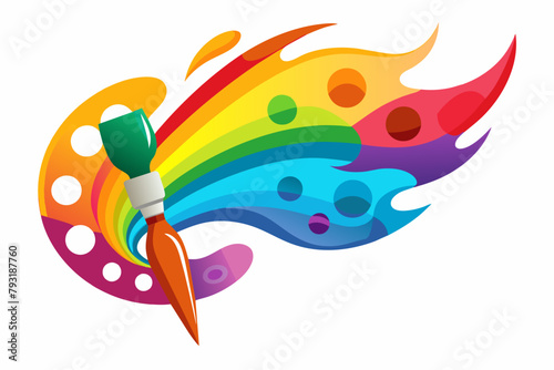 A classic paintbrush icon redesigned with a rainbow color palette, symbolizing creativity and expression.