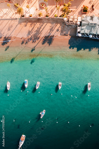 Top Down View of Boats in the Marina