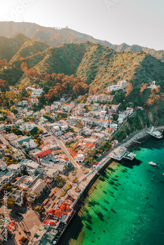Super Wide Panorama Vertical of Avalon, Catalina