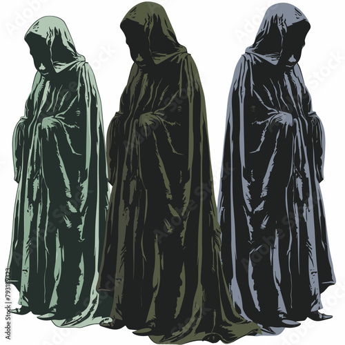 vector figures in robes on a white background .Generative AI