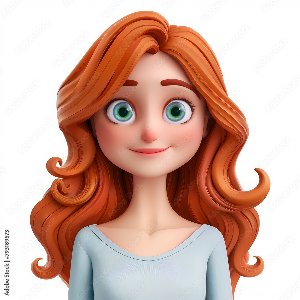 3d portraits of happy people on a white background. Cartoon characters women and girl, vector illustration 3d portraits of happy people on a white background. Cartoon characters women and girl, vector illustration