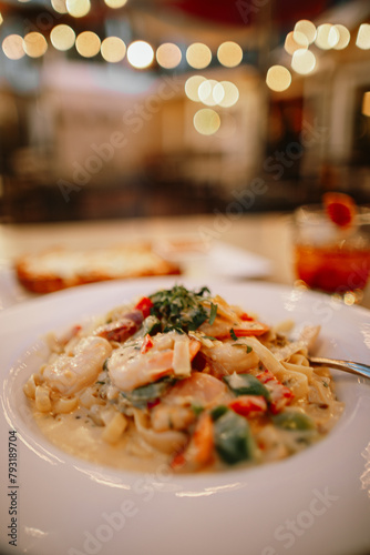 Seafood Meal with Drink and Appetizer