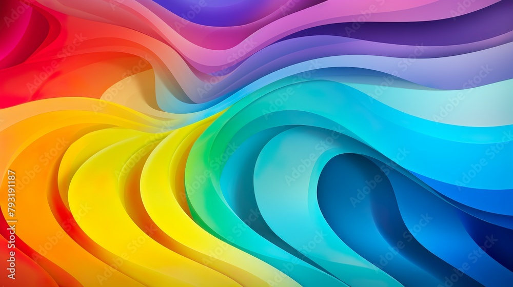 Lively abstract waves with a harmonious blend of colors representing energy and creativity