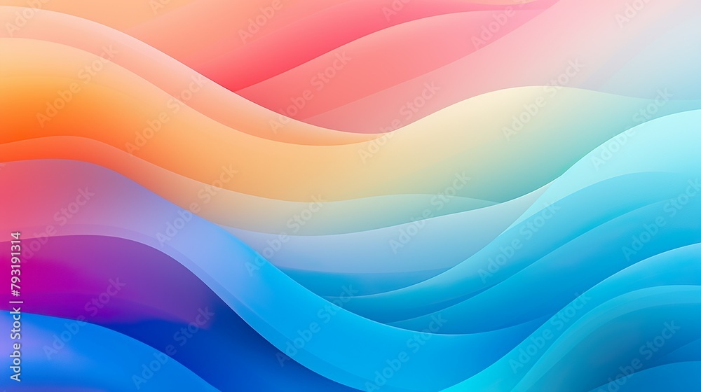 This image captures soft flowing gradients that create a peaceful and abstract vibe in pastel hues