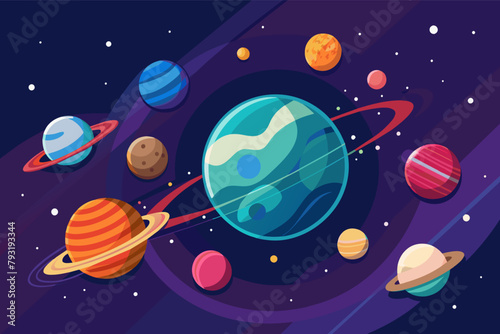 A creative depiction of the planets aligning