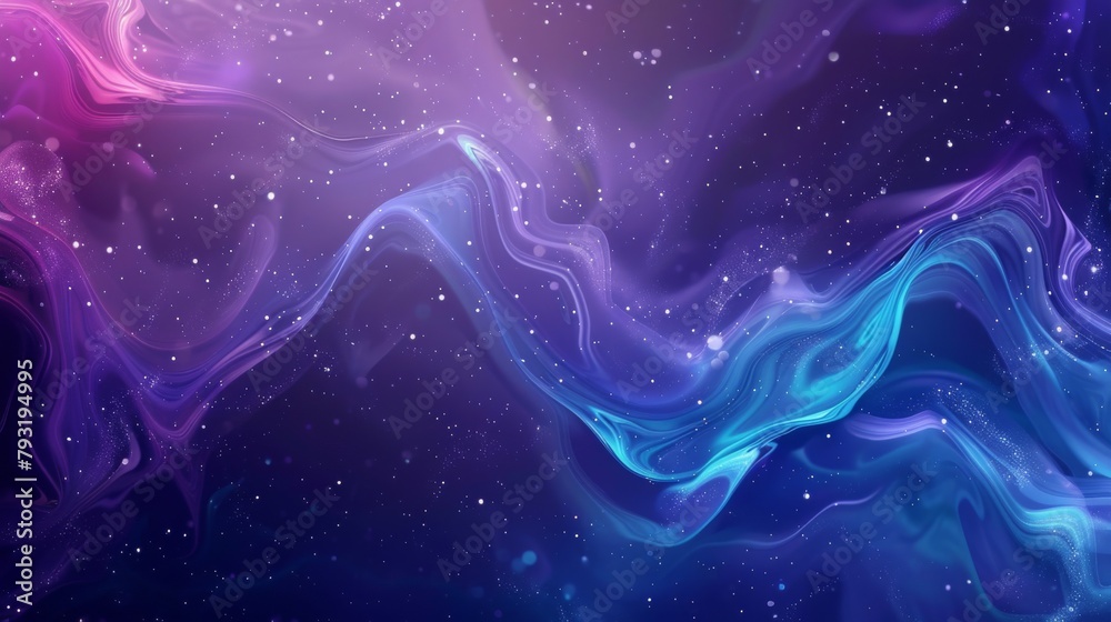 Enamel flat background with blue and purple flowing display
