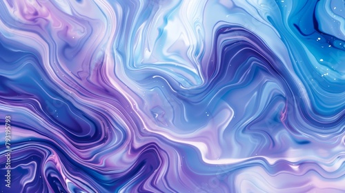 Blue and purple flowing pattern on flat enamel composition 